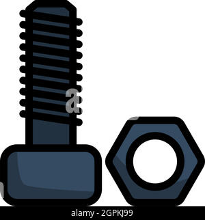 Icon Of Bolt And Nut Stock Vector