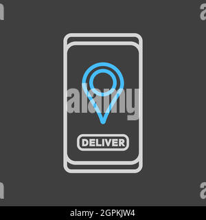Fast food delivery service vector flat icon Stock Vector