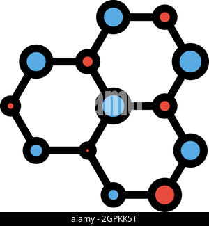 Icon Of Chemistry Hexa Connection Stock Vector