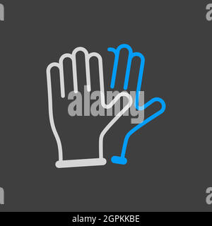 Medical protective rubber gloves vector flat icon Stock Vector