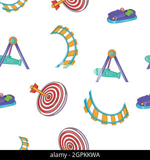 Children rides pattern, cartoon style Stock Vector