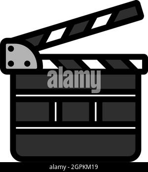 Movie Clap Board Icon Stock Vector