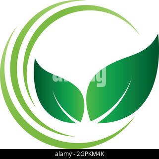 Leaves, plants, circles, gardener, naturopath and nature logo, background Stock Vector