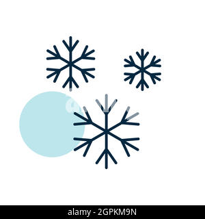 Snowflakes vector isolated flat icon. Weather sign Stock Vector