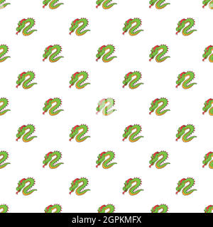 Green chinese dragon pattern, cartoon style Stock Vector