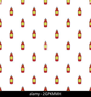 Glass bottle of liquid pattern, cartoon style Stock Vector