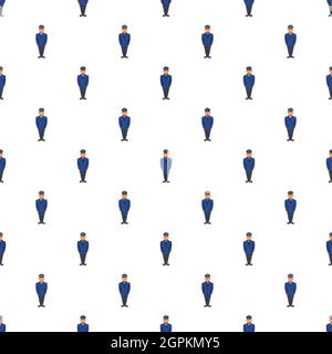 Policeman pattern, cartoon style Stock Vector