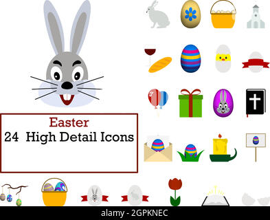 Easter Icon Set Stock Vector