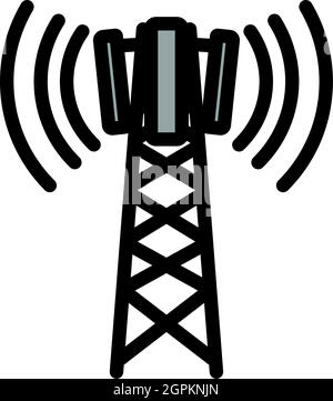Cellular Broadcasting Antenna Icon Stock Vector