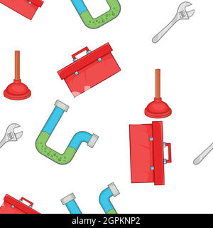 Toilet pattern, cartoon style Stock Vector