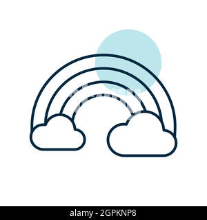 Rainbow and cloud vector icon. Weather sign Stock Vector
