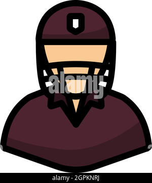 Cricket Player Icon Stock Vector