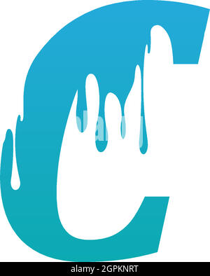 Melting Letter C icon logo design template Stock Vector