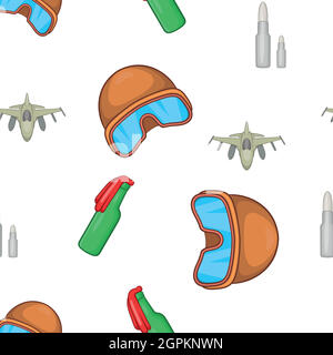 Military weapons pattern, cartoon style Stock Vector