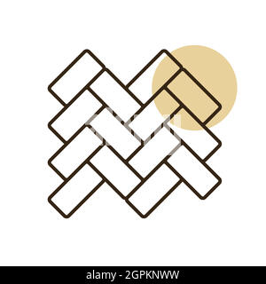Parquet floor vector flat icon. Construction, repair Stock Vector