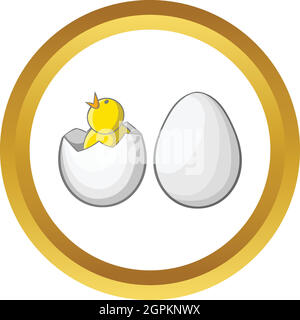 Chick in egg vector icon Stock Vector