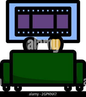 Cinema Sofa Icon Stock Vector