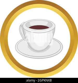 White cup of coffee vector icon Stock Vector