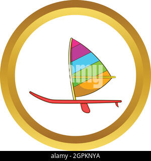 Sport boat with a sail vector icon Stock Vector