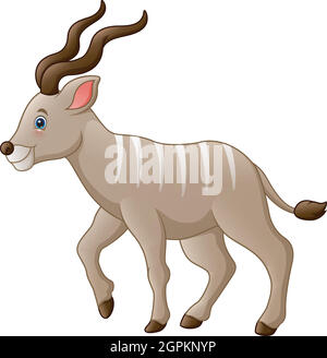 Vector illustration of Cartoon kudu antelope Stock Vector