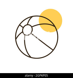 Beach Ball flat vector icon design isolated Stock Vector
