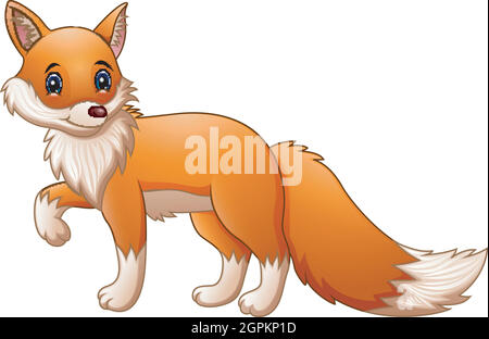 Vector illustration of Cute fox cartoon Stock Vector