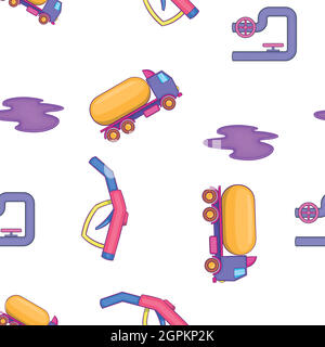 Oil industry pattern, cartoon style Stock Vector