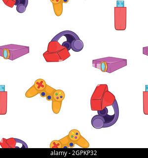 Electronic equipment pattern, cartoon style Stock Vector