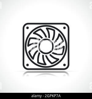 Vector cpu fan line icon Stock Vector