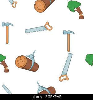 Woodworking pattern, cartoon style Stock Vector