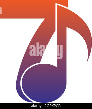 Number 3 logo icon with musical note design symbol template Stock ...