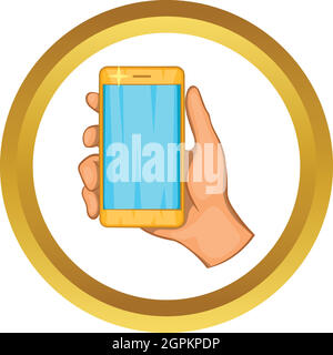 Mobile phone in hand vector icon Stock Vector