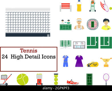 Tennis Icon Set Stock Vector