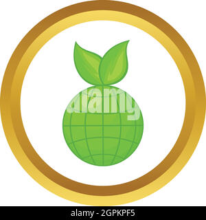 Green planet vector icon Stock Vector