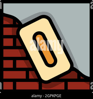 Icon Of Plastered Brick Wall Stock Vector