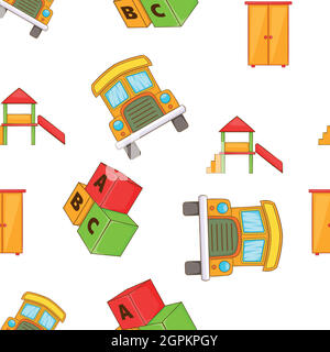 Elementary school pattern, cartoon style Stock Vector