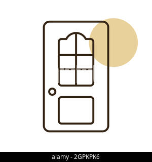 Interroom door vector flat icon. Construction, repair Stock Vector