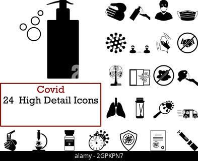 Covid Icon Set Stock Vector