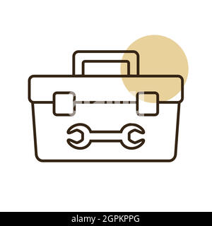 Tolbox vector flat icon. Construction, repair sign Stock Vector