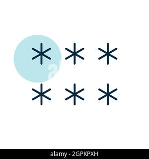 Snowflakes vector isolated flat icon. Weather sign Stock Vector