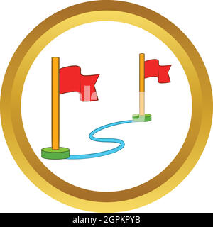Route with a locator flags vector icon Stock Vector