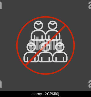 Social distancing prevention virus vector flat icon Stock Vector