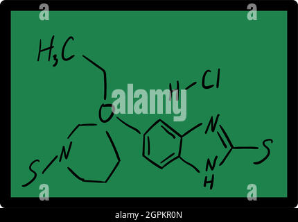 Icon Of Chemistry Formula On Classroom Blackboard Stock Vector
