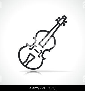 Vector violin line icon design Stock Vector