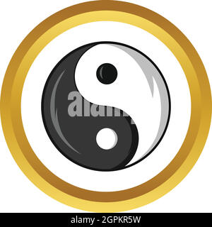 Yin and yang symbol vector icon, cartoon style Stock Vector