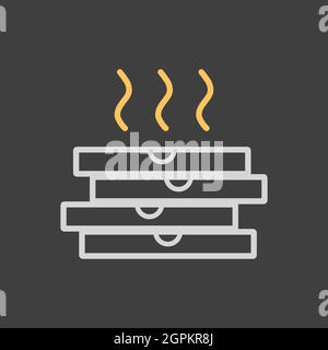 Stock vector icon of four boxes for pizza Stock Vector