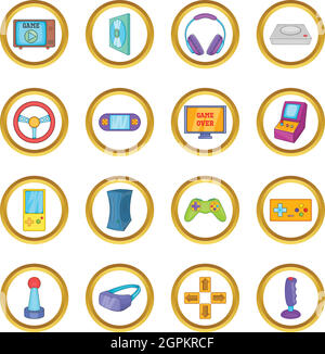 Video game vector set, cartoon style Stock Vector