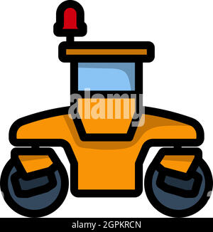 Icon Of Road Roller Stock Vector