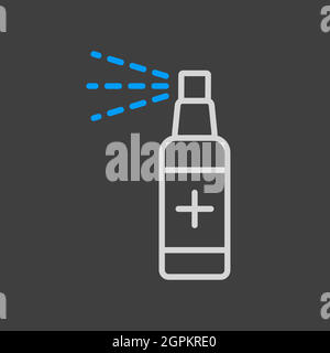 Anti-bacterial sanitizer spray, hand sanitizer vector icon Stock Vector