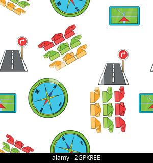 GPS pattern, cartoon style Stock Vector